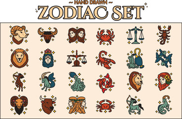 Hand Drawn Zodiac Set