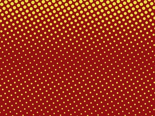 Red and gold polka dot pattern background with a gradient effect, perfect for vintage or retro designs.
