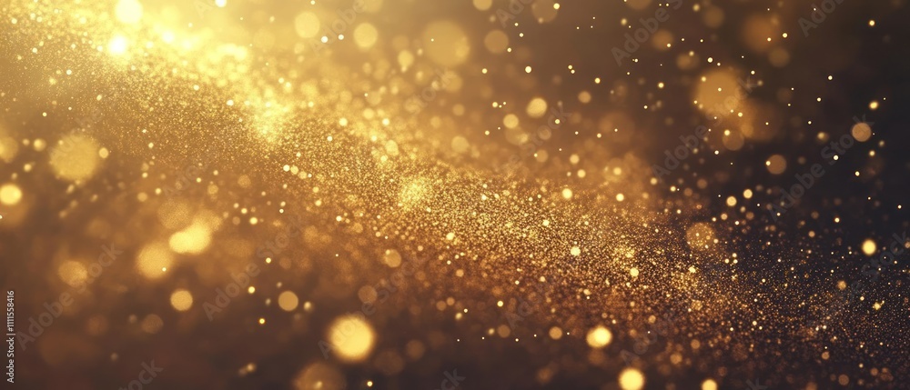 Poster golden shimmering particles creating a magical effect