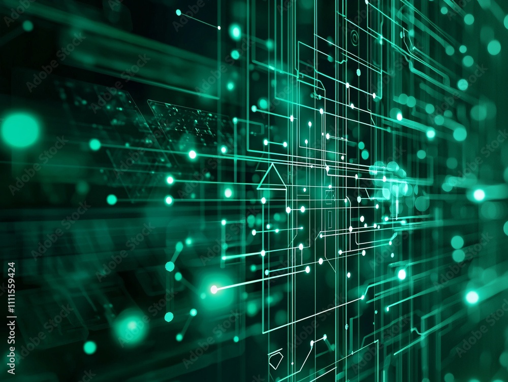 Aufkleber high-energy visualization of data flowing through a fiber optic network, emphasizing speed and conne