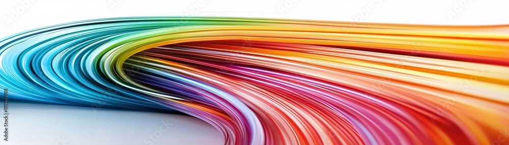 Poster abstract representation of data transmission through fiber optics, a burst of light and color visual