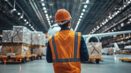 Man working in air cargo transportation to streamline global logistics