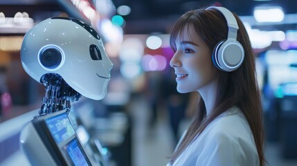 Woman promoting multilingual AI assistants for better EMT services globally