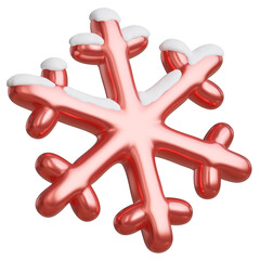 3D render of Snowflakes rose gold