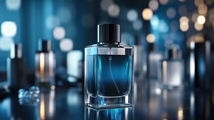 Elegant Perfume Bottle with Soft Bokeh Background