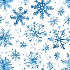Watercolor Snowflake Winter Background