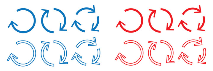 Set of circle arrows. Vector set of circle arrows isolated on white background