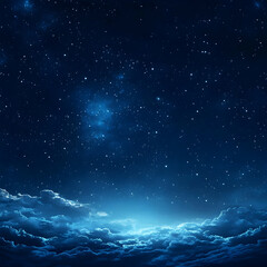 Naklejka premium Night Sky Cloudscape Illustration