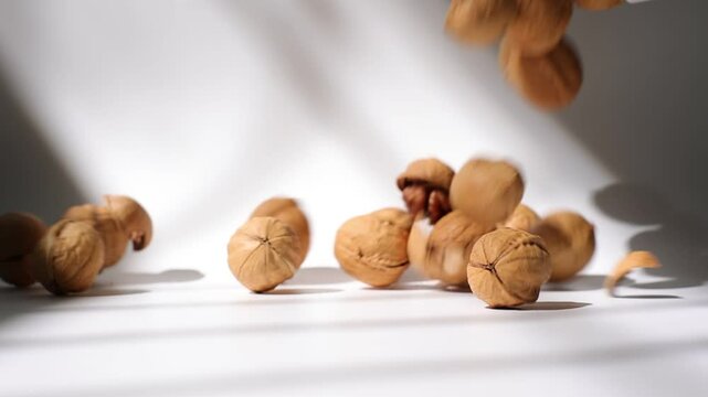 Slow motion walnut nut 