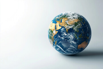 A Detailed Earth Globe Model on White Background