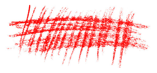 red pencil strokes isolated on transparent background