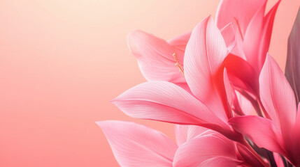 Fototapeta premium Vibrant pink flowers with soft petals against gentle gradient background