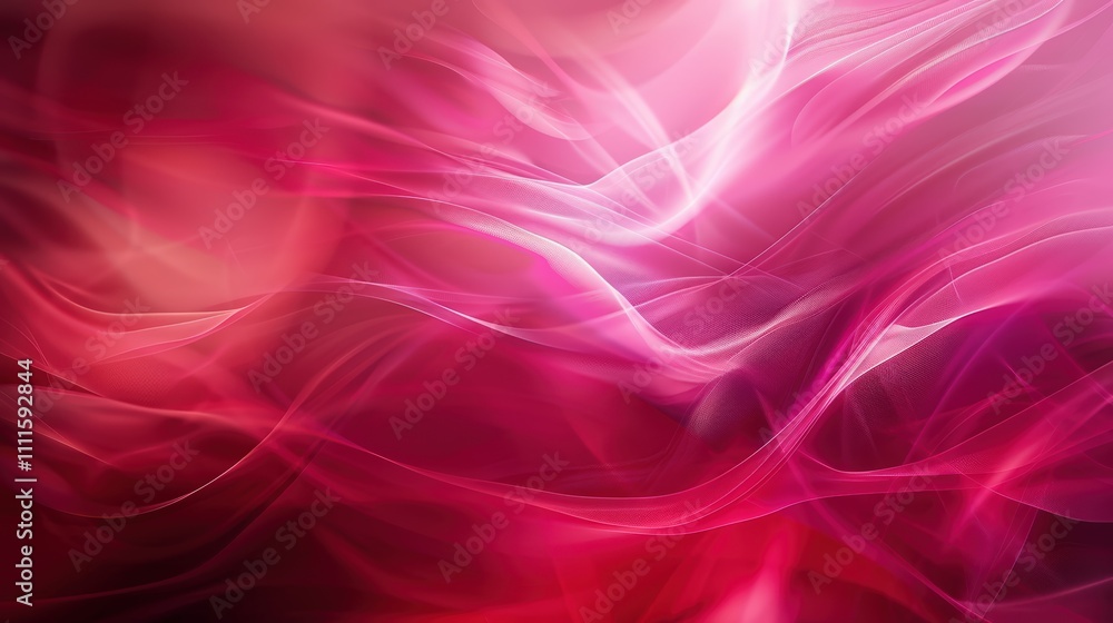 Poster red and pink background with three-dimensional smooth red waves.