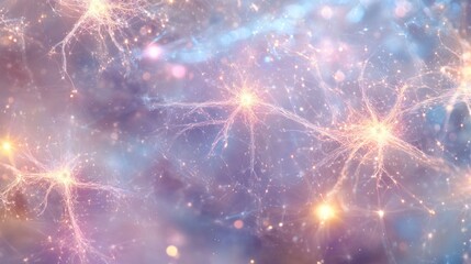 Fototapeta premium Abstract representation of neural connections in a soft glow