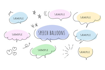 ポップな手書きの吹き出しセット