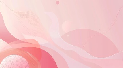 Smooth, flowing shapes and delicate lines create a soft, abstract composition in shades of pink and coral