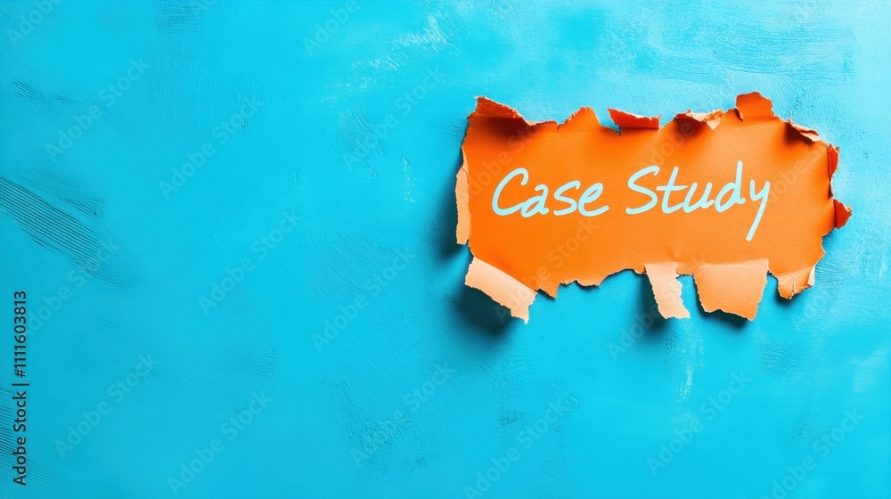 Poster bold and colorful torn orange paper design with 