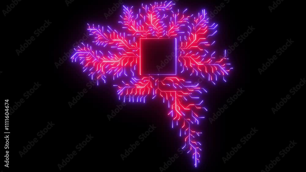 Poster png alpha abstract digital neon line data background connecting technology concept