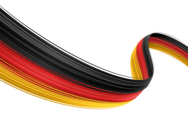 German Flag in Abstract Brush Strokes Ribbon Style