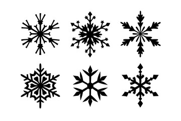 Snowflakes | isolated vector silhouette illustration on white background