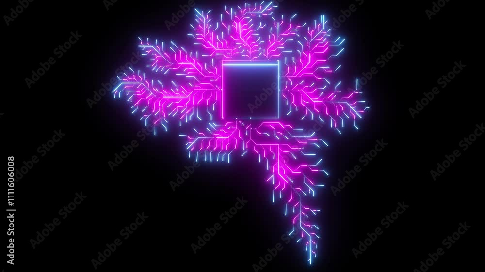 Poster png alpha abstract digital neon line data background connecting technology concept