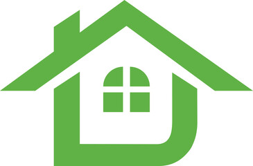 green house icon Real Estate Logo Image on White Background. Flat Vector Logo Design Template Element for Construction Architecture Building Logos