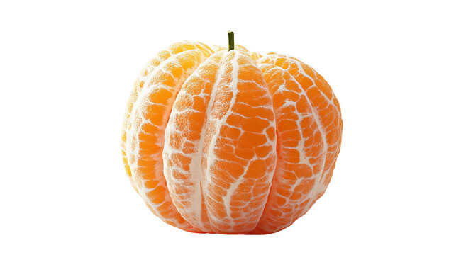 PNG, Tangerine, peeled mandarin, isolated on white background, generated by artificial intelligence, AI.
