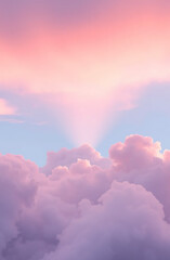 Obraz premium Soft pastel pink and lavender clouds at dawn with a hint of sunlight phone background wallpaper