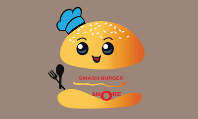 Smash burger logo design vactor 