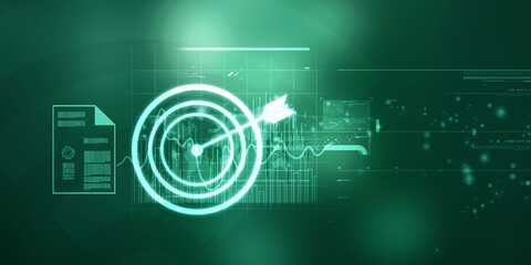 Obraz premium 2d illustration target with arrows