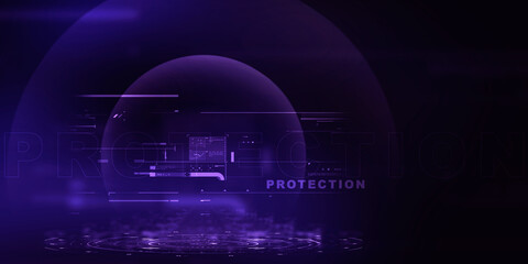 2d illustration Abstract futuristic electronic circuit technology background