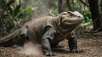 Obraz premium the photo of komodo dragon