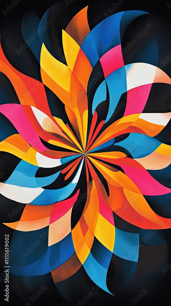 Poster Abstract Colorful Swirling Pattern Design