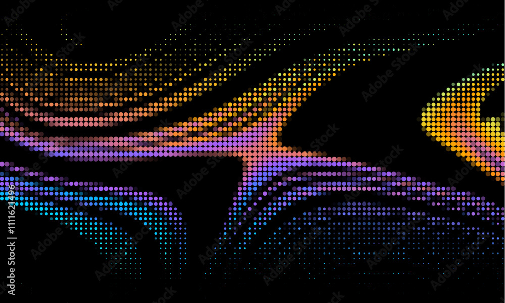 Poster abstract technology particles halftone vector background