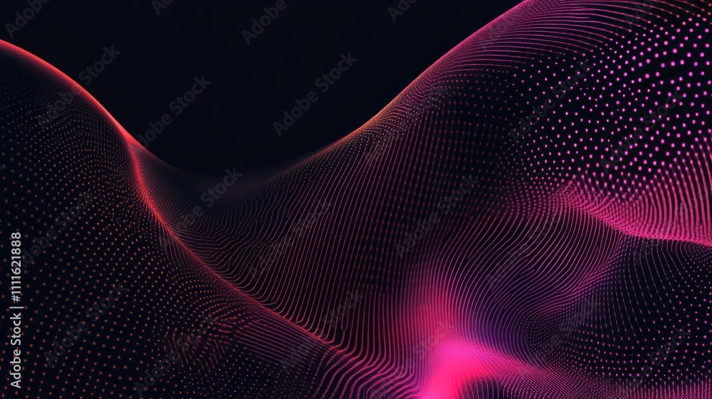 Poster abstract digital waves with vibrant colors and patterns