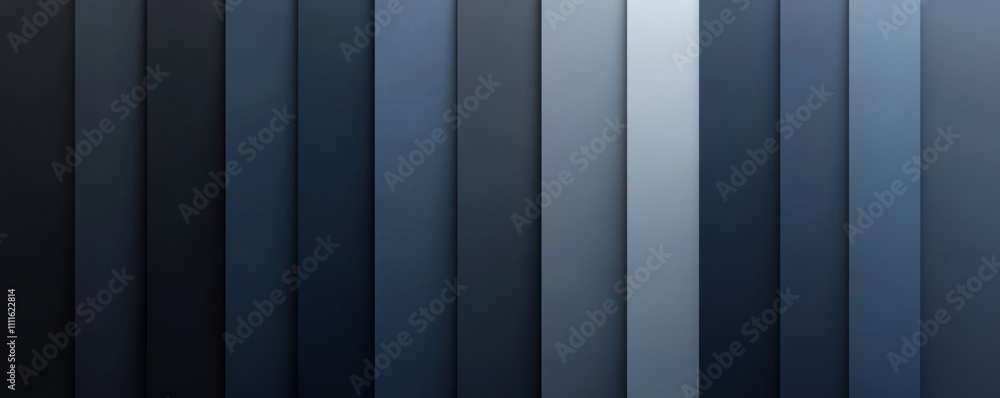Poster moody gradient blending from stormy grey to navy blue, creating serene and calming atmosphere. this 