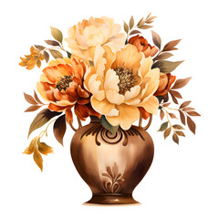 a drawing of flowers in a vase that says flowers. Generative AI