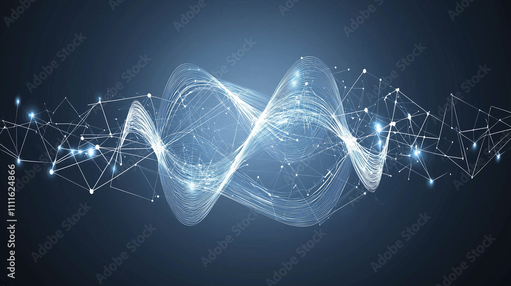Aufkleber abstract network flow: a mesmerizing abstract digital art piece, depicting a flow of data or energy 
