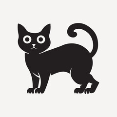 A Cat silhouette vector art illustration isolated on a white background