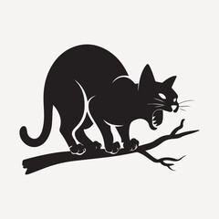 A Cat silhouette vector art illustration isolated on a white background