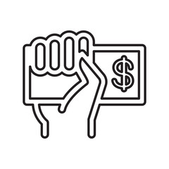 Salary icon in line style