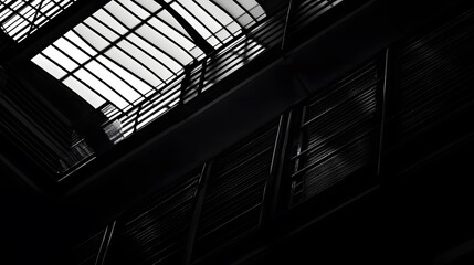 Shadowed Prison Bars: A Symbol of Restraint and Reflection on Freedom's Boundaries