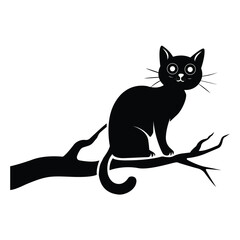 A Cat silhouette vector art illustration isolated on a white background