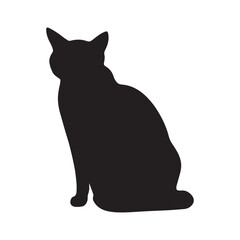 A Cat silhouette vector art illustration isolated on a white background