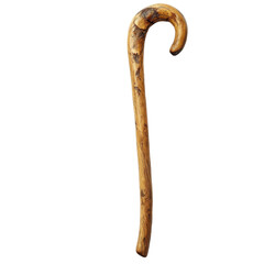 Obraz premium Wooden Walking Stick Isolated on PNG Transparent Background