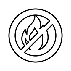 Flammable sign icon in line style