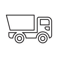 Dumper truck icon in line style