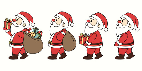 santa claus with christmas gifts