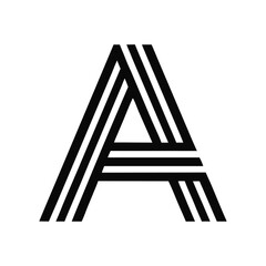 Modern Geometric Line Art Logo - Bold Monochrome Design.
