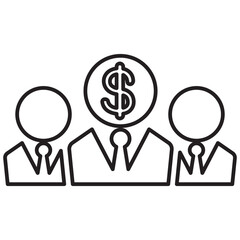 Fototapeta premium Investor icon in thin line style